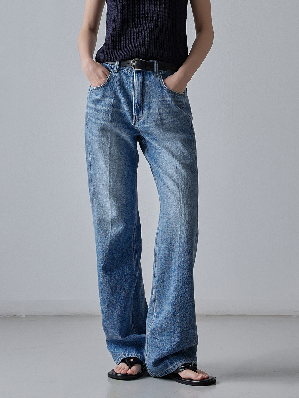 ★FACADE PATTERN★CLASSIC WIDE DENIM-vintage washing Classic denim_vintage washing - FACADE PATTERN
